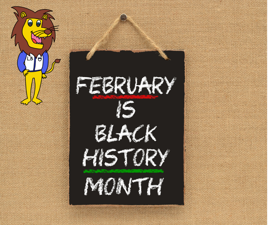 Banner mit der Aufschrift „Februar ist Black History Month“
