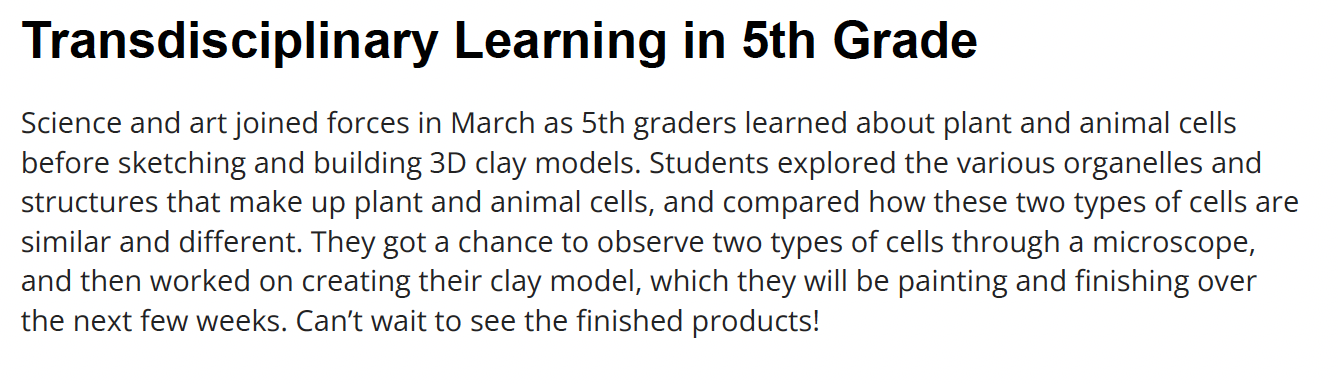 paragraph about Primary Learning in 5th Grade