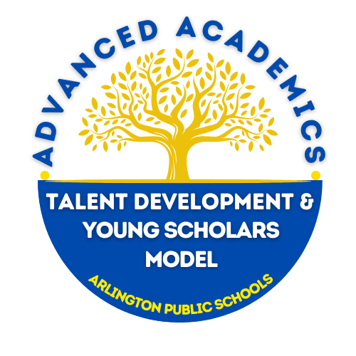 Logo for Department of Advanced Academics, Talent Development, and Young Scholars Model, Arlington Public Schools