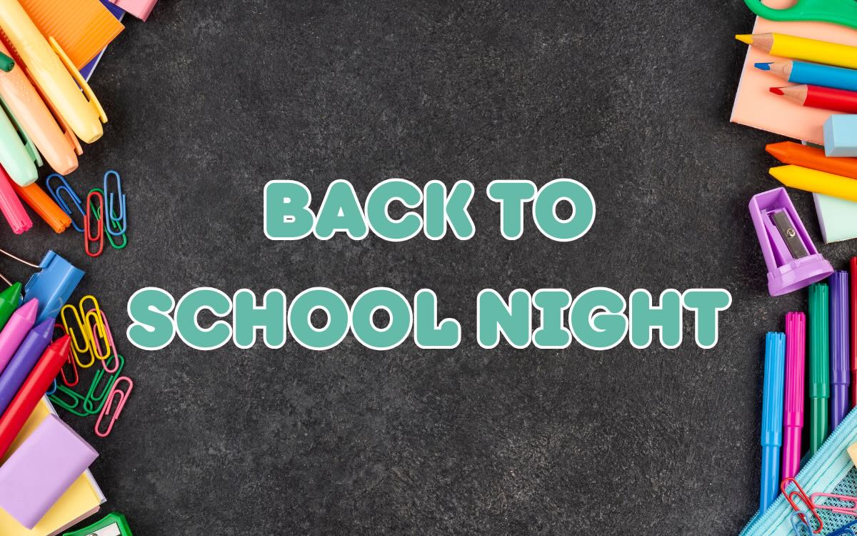 banner that says back to school night